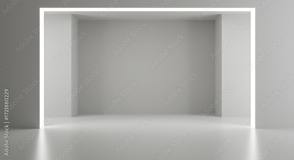 custom made wallpaper toronto digitalMinimalist Interior Archway with Soft Neon Light