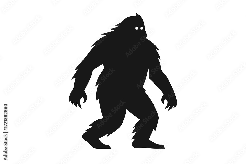 Fototapeta premium Black wolf silhouette vector illustration isolated on white background