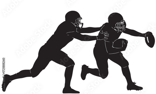 Intense Gridiron Collision: Football Players in Action
