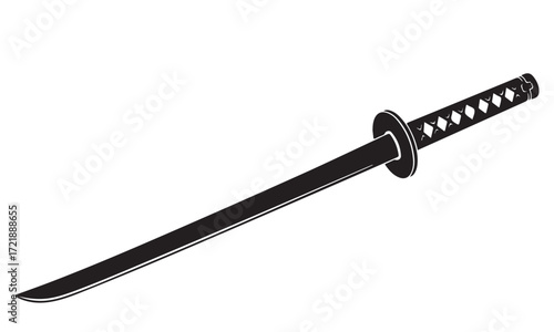 Black Silhouette of a Katana Sword