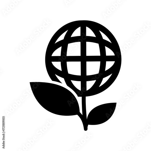 Earth flower graphic illustration representing global sustainability and environmental consciousness