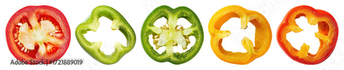 Wallpaper Mural PNG Colorful sliced bell peppers, element set on transparent background Torontodigital.ca