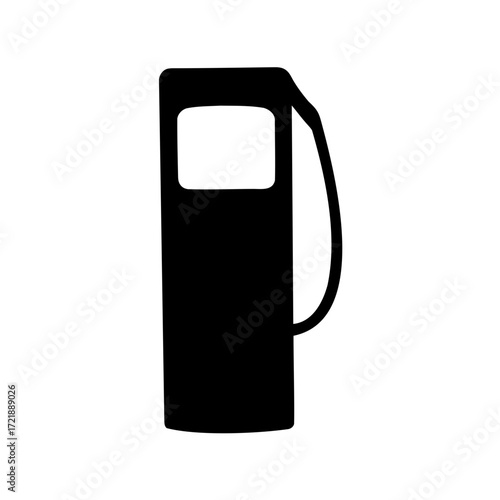 Simple black and white silhouette of a gas or fuel pump