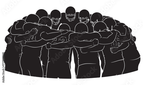 Group of Silhouetted People Gathering Together Outdoors