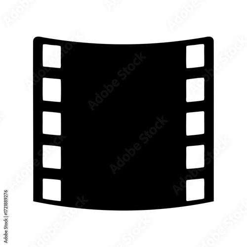 Iconic film strip silhouette representing cinema entertainment and motion picture industry concept