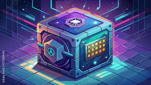 password-vault-shaped-like-a-glowing-cube