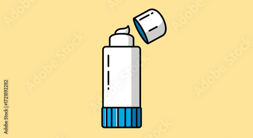 Tube of Cream Cartoon Illustration Open Cap and Cream Squeeze