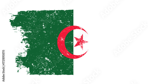 Algeria Flag with Dust and Grunge Effect Vector Illustration