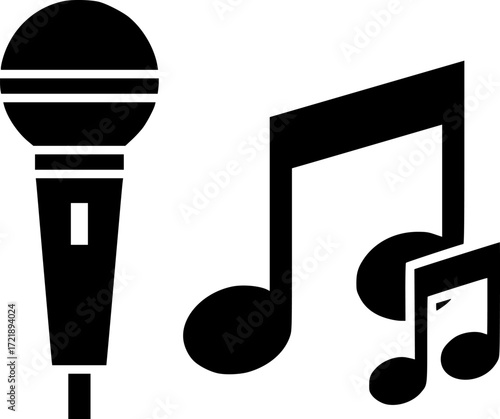 Karaoke glyph icon vector on white background. Flat vector karaoke icon symbol sign from modern hobbies collection for mobile concept and web apps design.
