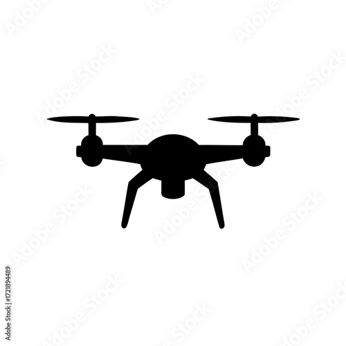 Silhouette of a modern drone for aerial photography and videography purposes