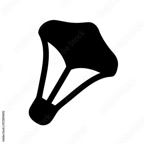Monochrome representation of a skydiving parachute providing a safe descent from above