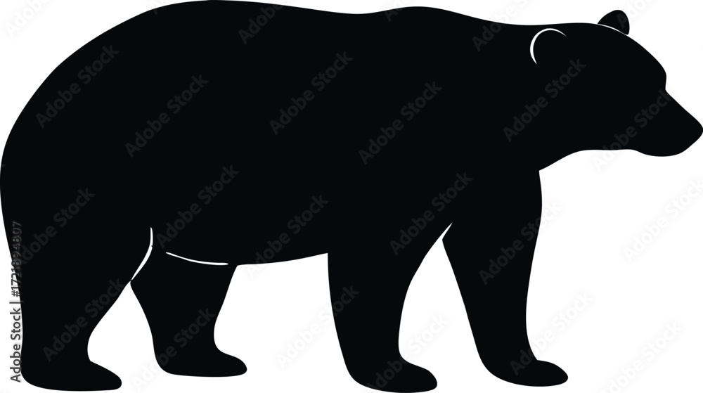 Fototapeta premium bear wild animal silhouette vector illustration 