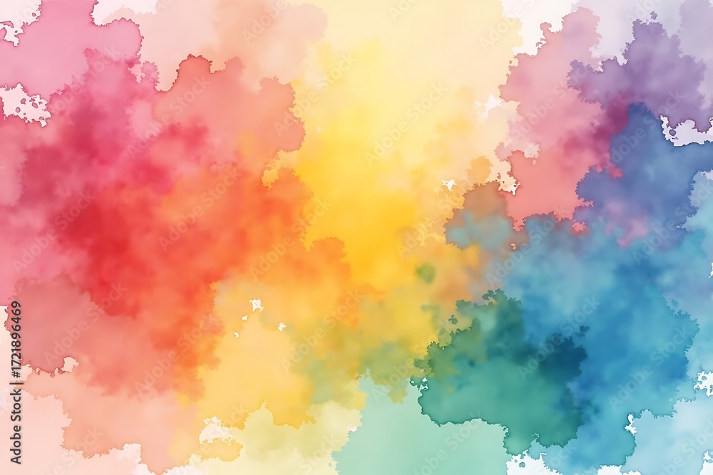 Obraz premium Vibrant watercolor splatter background with rainbow colors