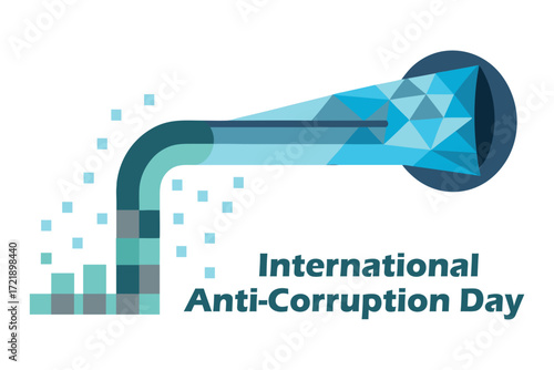International Anti-Corruption Day Data Stream Filter Vector Illustration