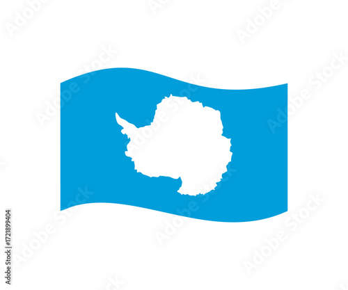 Waving flag of Antarctica. Official vector flag of Antarctica design and illustration.
