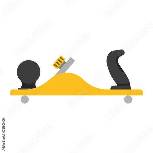 Classic yellow hand plane for woodworking and carpentry projects, essential for smooth finishes