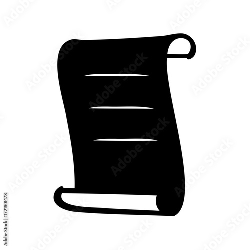 Ancient Scroll Illustration Depicting Historical Documents and Written Communication in Black and White