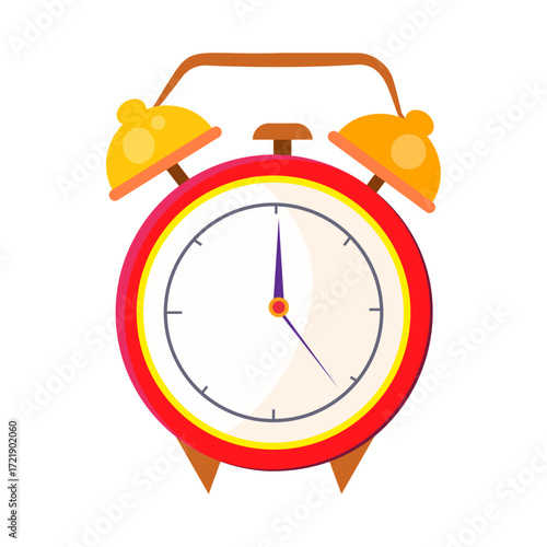 Retro Red Alarm Clock With Double Bells on Top, Vintage Style Timepiece