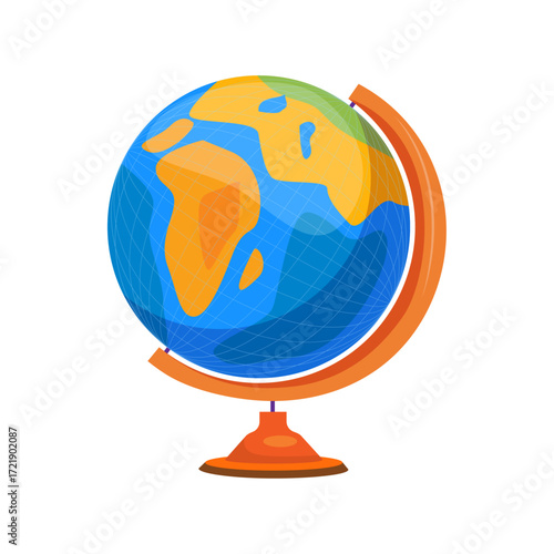 Globe of the Earth with continents and oceans, a geographical representation
