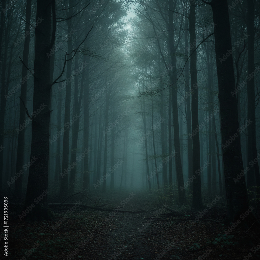 Fototapeta premium dark forest in the night