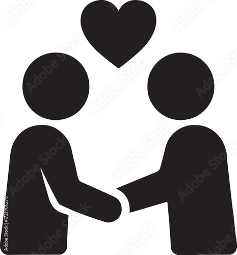 Silhouette vector EPS of forgiveness icon, symbolizing peace, compassion, reconciliation, and healing.