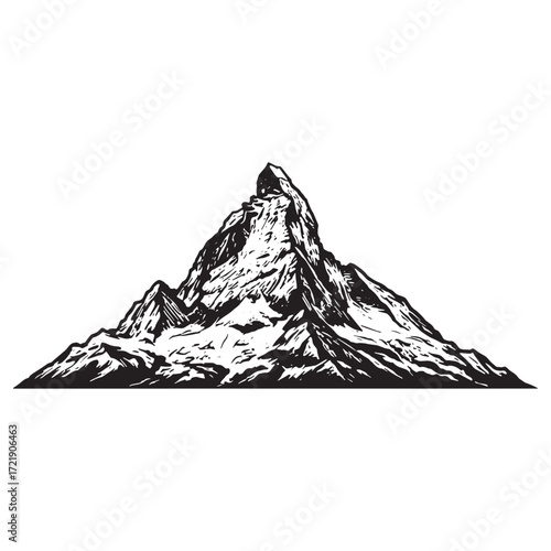 Stylized Matterhorn Mountain Peak Silhouette summit