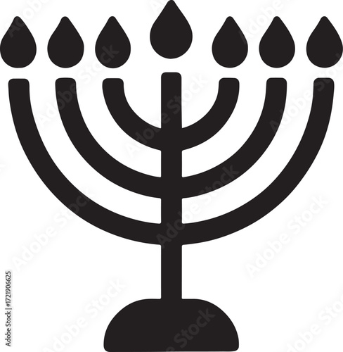 Silhouette vector EPS of menorah icon, representing Judaism, tradition, faith, Hanukkah, and spirituality.