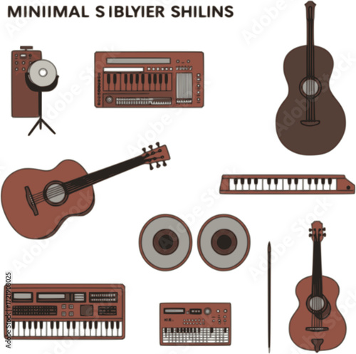 Musical Instruments Flat Design Icons
