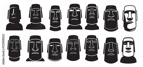  easter island head silhouette vector