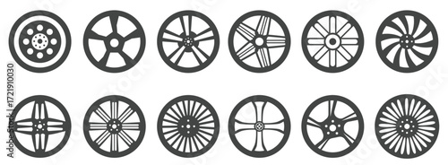 Set of alloy wheels vector 