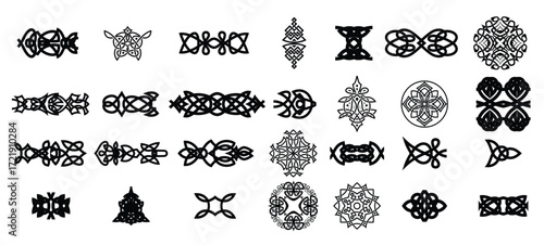 celtic knot patterns ornaments and borders vector