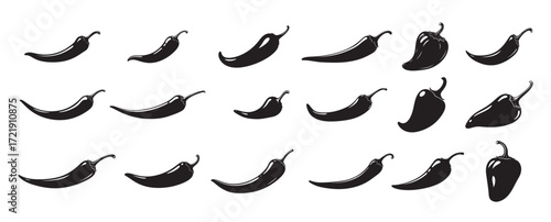 chili pepper silhouette white background Vector illustration