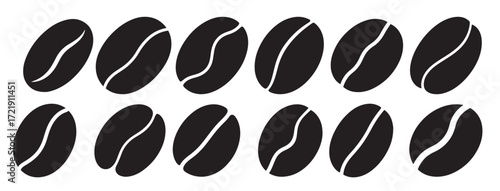 offee beans silhouette white background Vector illustration