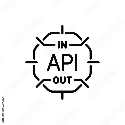 API Input and Output Concept Illustrated with a Modern Minimalist Design