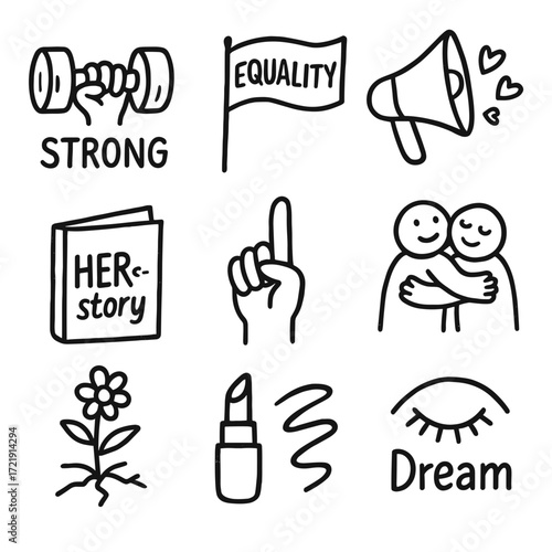 Strong symbols representing equality and women’s empowerment concept  