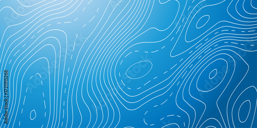 Abstract topography geography contour map and curve reliefs background .elevation contouring blue paper and white gradient lines background. abstract blue background.