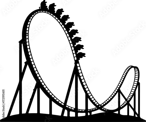 roller coaster silhouette vector illustration