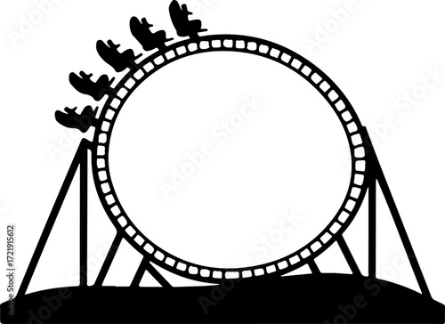 roller coaster silhouette vector illustration