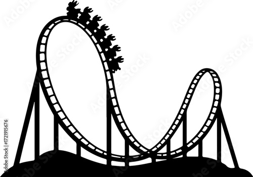 roller coaster silhouette vector illustration