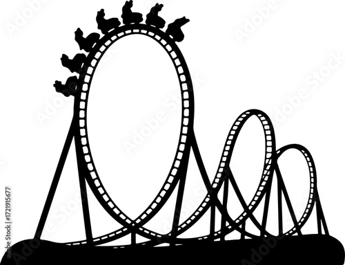 roller coaster silhouette vector illustration