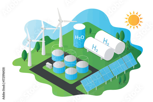 Eco-friendly energy solutions sustainable power generation with solar and wind turbines and resource management concepts