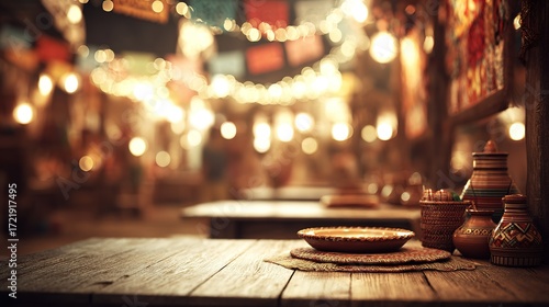 Restaurant commercial space design reference with Mexican style interior decor combining folk elements