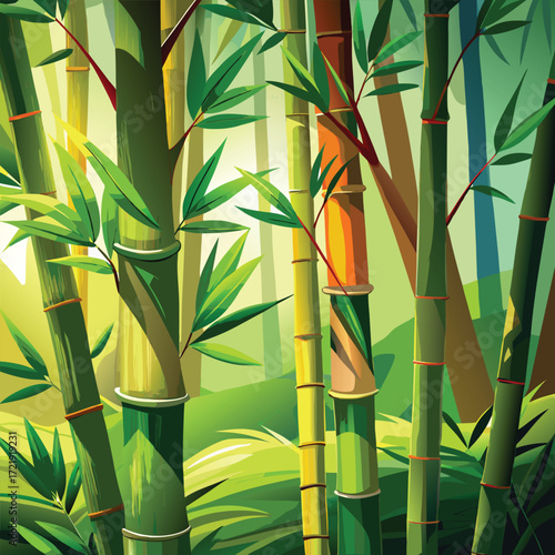 ultra macro shot of bamboo stalks with vibrant