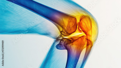 Exploring the structure and function of the human knee joint in detailed anatomical illustration
