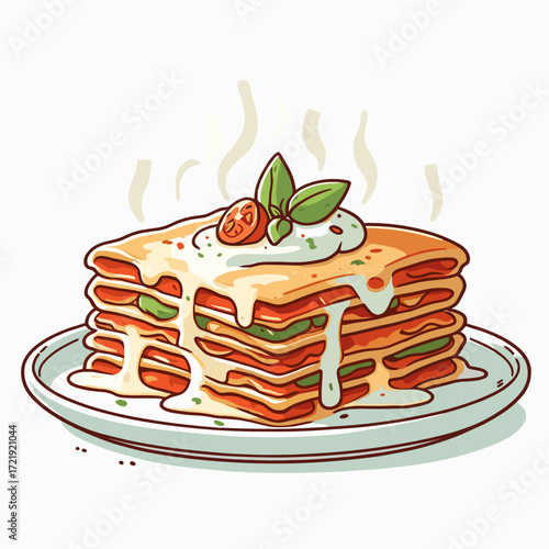Lasagna on plate