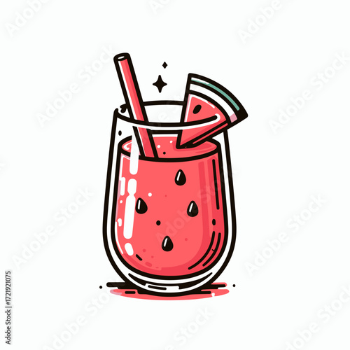 Glass of watermelon juice
