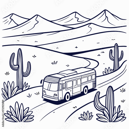 retro bus vector