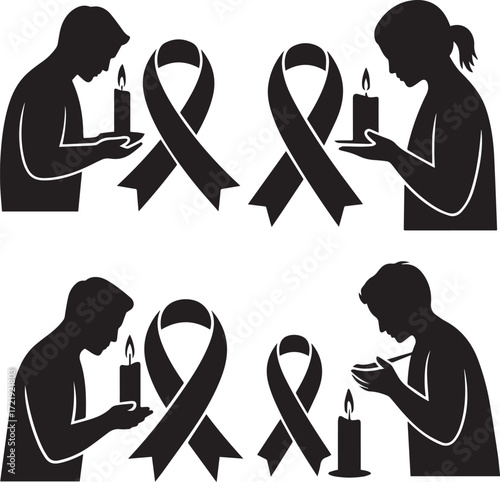 Candle Light Awareness Ribbon – Tribute & Remembrance Symbol