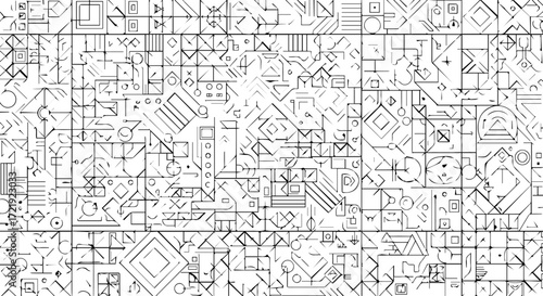 Abstract Geometric Pattern A Complex Black and White Design for Creative Projects