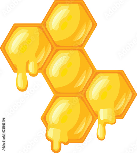 Honeycomb with dripping honey